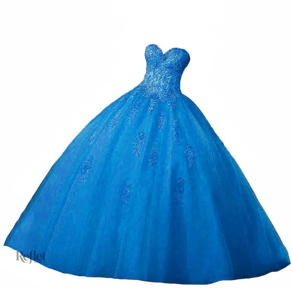 robe-de-princesse-bleu-dentelle-1 Robe de princesse bleue en dentelle