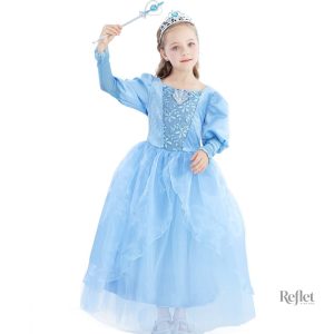 Robe princesse bleu pour fille de 5 ans