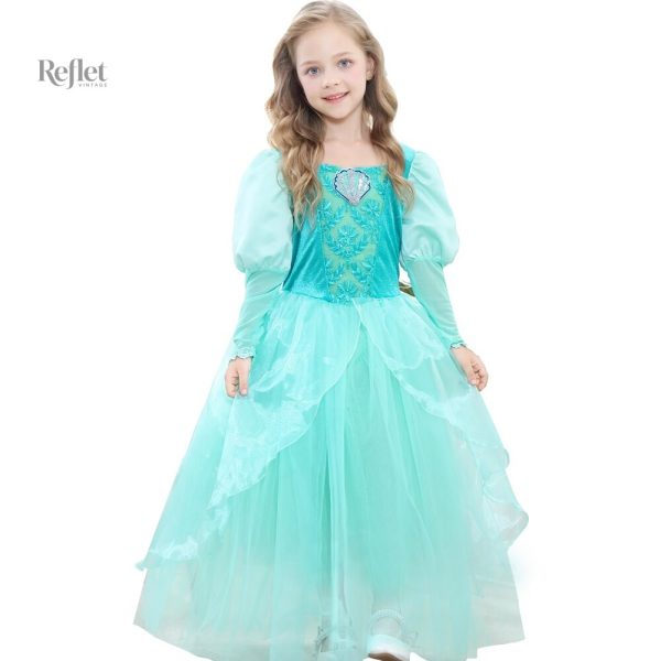 Robe élégante pour enfant, style princesse bleu