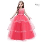 Robe à volants bleue pour petite fille