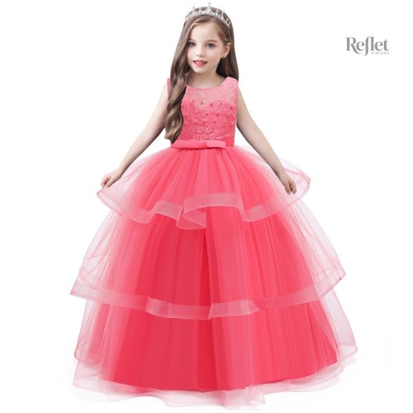 Robe à volants bleue pour petite fille