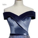 Robe de soirée femme couleur bleue, effet majestueux