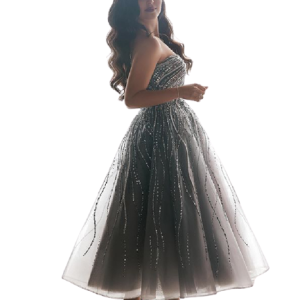 Robe pailletée élégante pour femme, style princesse