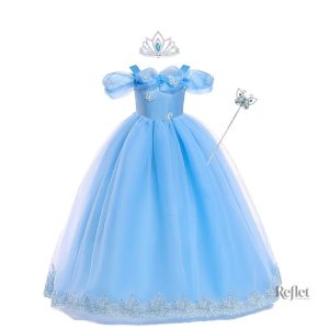 Robe princesse pour fillette avec jupon et détails élégants