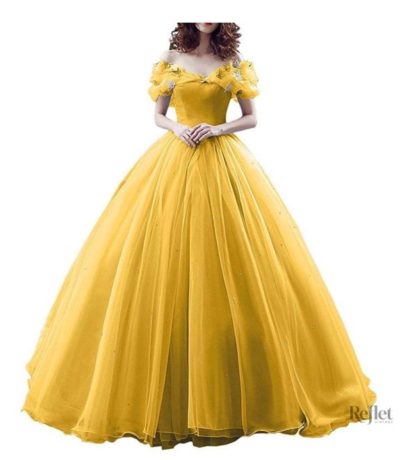 robe-de-princesse-jaune-1 Robe de princesse jaune pour petites filles