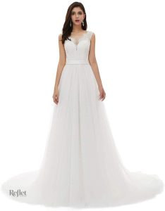 Robe de mariée style princesse avec détails raffinés