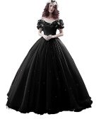 Robe de princesse noire élégante pour occasions spéciales