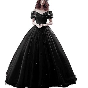 Robe de princesse noire élégante pour occasions spéciales