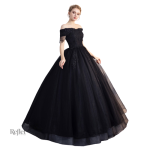 Robe de princesse noire élégante pour occasions spéciales