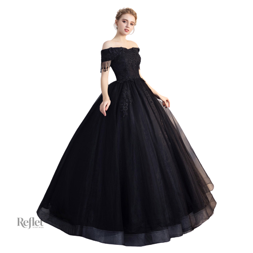 robe-de-princesse-noire-1 Robe de princesse noire élégante pour occasions spéciales
