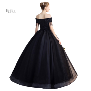 Robe élégante noire pour petite fille, style princesse