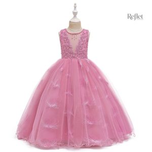 Robe élégante pour fille rose clair