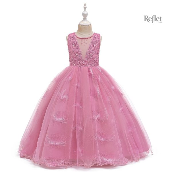 Robe élégante pour fille rose clair