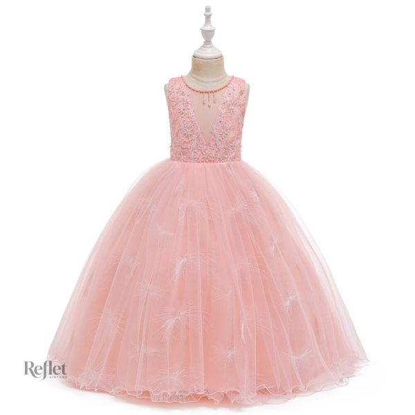 Robe d'anniversaire rose clair pour enfant