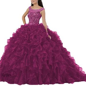 Robe de princesse rose fuchsia pour femme