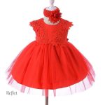 Robe de princesse rouge pour bébé, style rétro