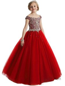 Robe de fête rouge pour petite fille