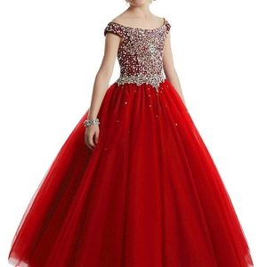 Robe de fête rouge pour petite fille
