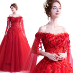 Robe femme style princesse en rouge vif