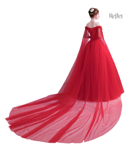 Tenue de fête féminine, robe rouge princesse