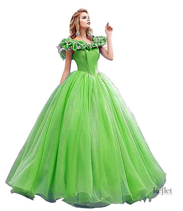 robe-de-princesse-vert-pomme-1 Robe de princesse verte pomme pour enfants