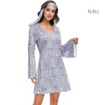 Robe soirée années 70 élégante et colorée