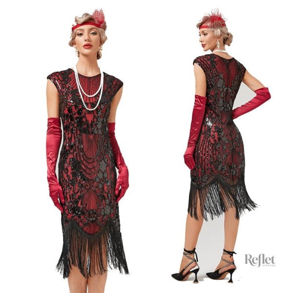 Robe années 20 avec franges et détails scintillants