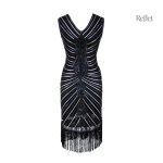 Robe de soirée charleston avec franges et paillettes