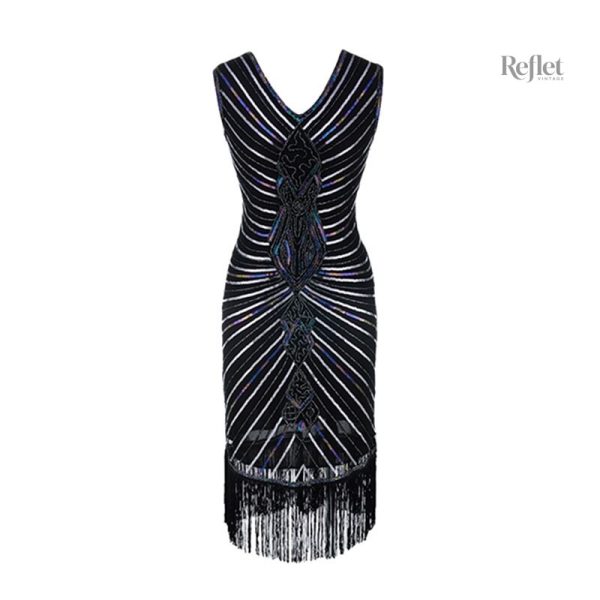 Robe de soirée charleston avec franges et paillettes