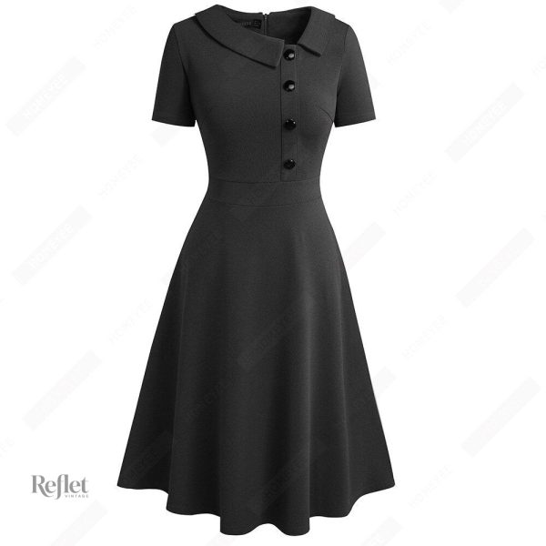 Robe années 40 avec taille cintrée et jupe évasée