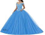 Robe de princesse en bleu ciel, idéale pour les occasions spéciales