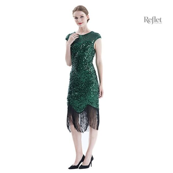 Robe vintage années 20 avec décorations scintillantes
