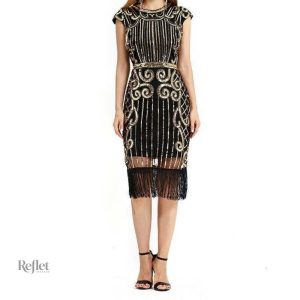 Robe soirée vintage années 20 en style glamour