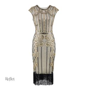 Robe vintage années 20 avec design élégant et sophistiqué