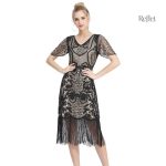 Robe vintage noire avec dentelle élégante