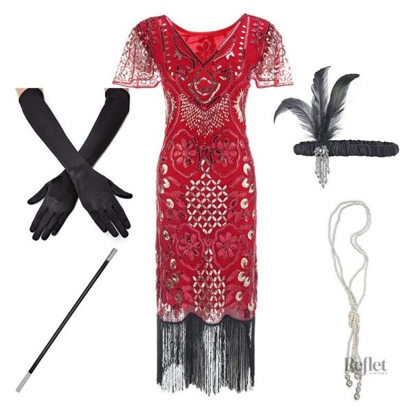 Robe classique en dentelle style rétro