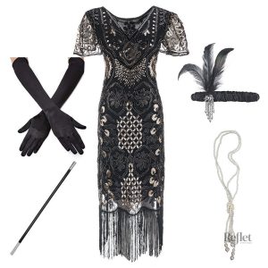 Robe années 40 en dentelle élégante