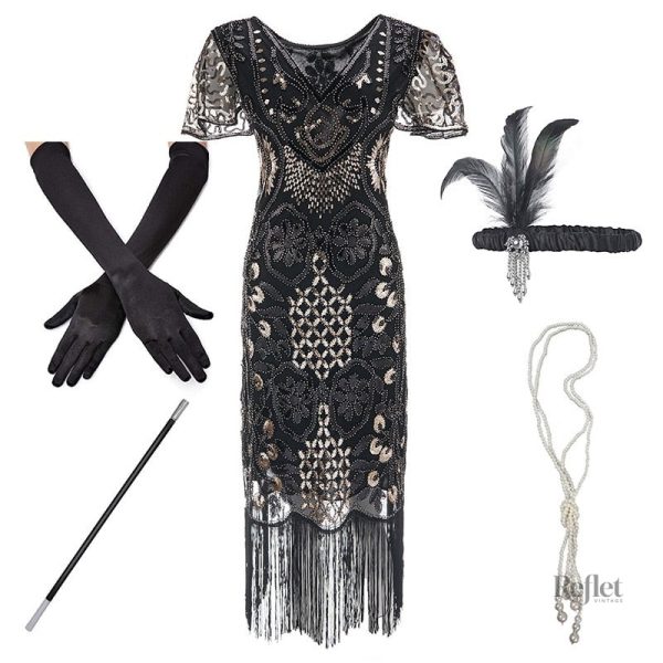 Robe années 40 en dentelle élégante
