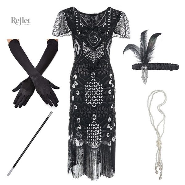 Robe féminine dentelle des années 40