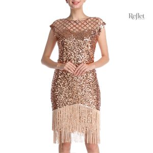 Robe d'époque années 20 avec franges et style vintage