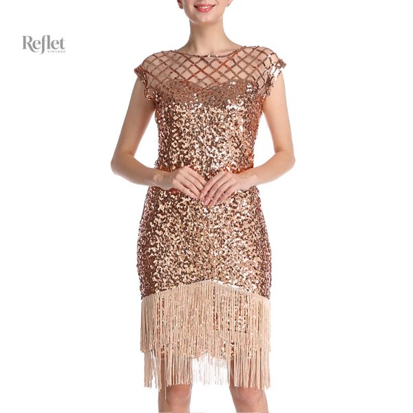 Robe vintage années 20, élégante et festive, idéale pour soirées