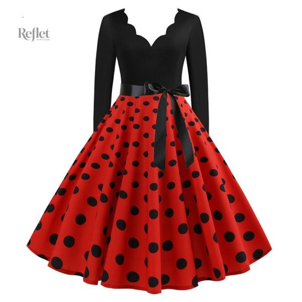 Robe 60's à pois, style rétro