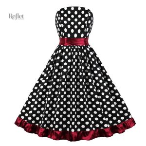 Robe vintage à imprimé floral, coupe évasée années 50