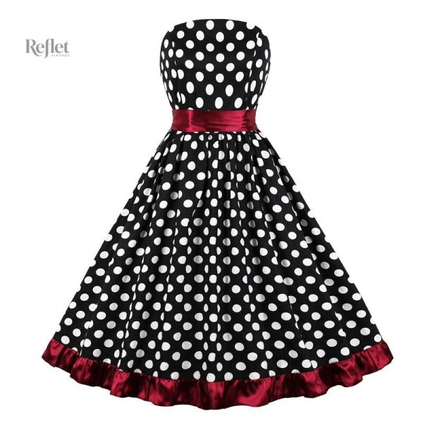 Robe vintage à imprimé floral, coupe évasée années 50