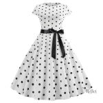 Robe élégante années 50, motif fle