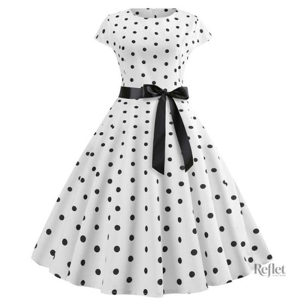 Robe élégante années 50, motif fle
