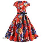 Robe du soir fleuri année 50 - vue 3