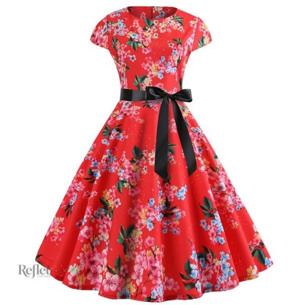 Robe de soirée rétro fleuri