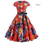 Robe à fleurs années 50 pour occasions spéciales