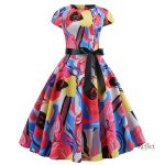 Robe femme vintage années 50 fleuri